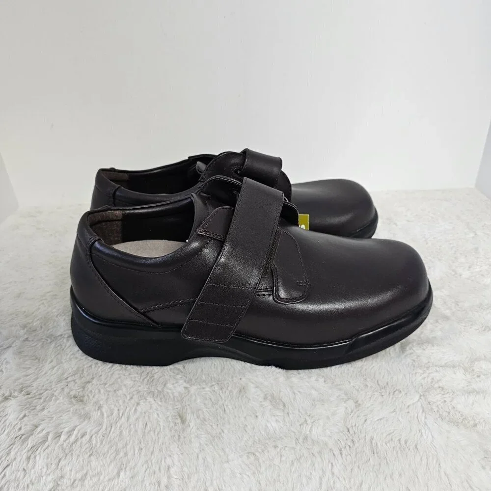 NWT Men's Apex Brown Ambulator Single Strap Casual Comfort Orthopedic Shoe 10.5W